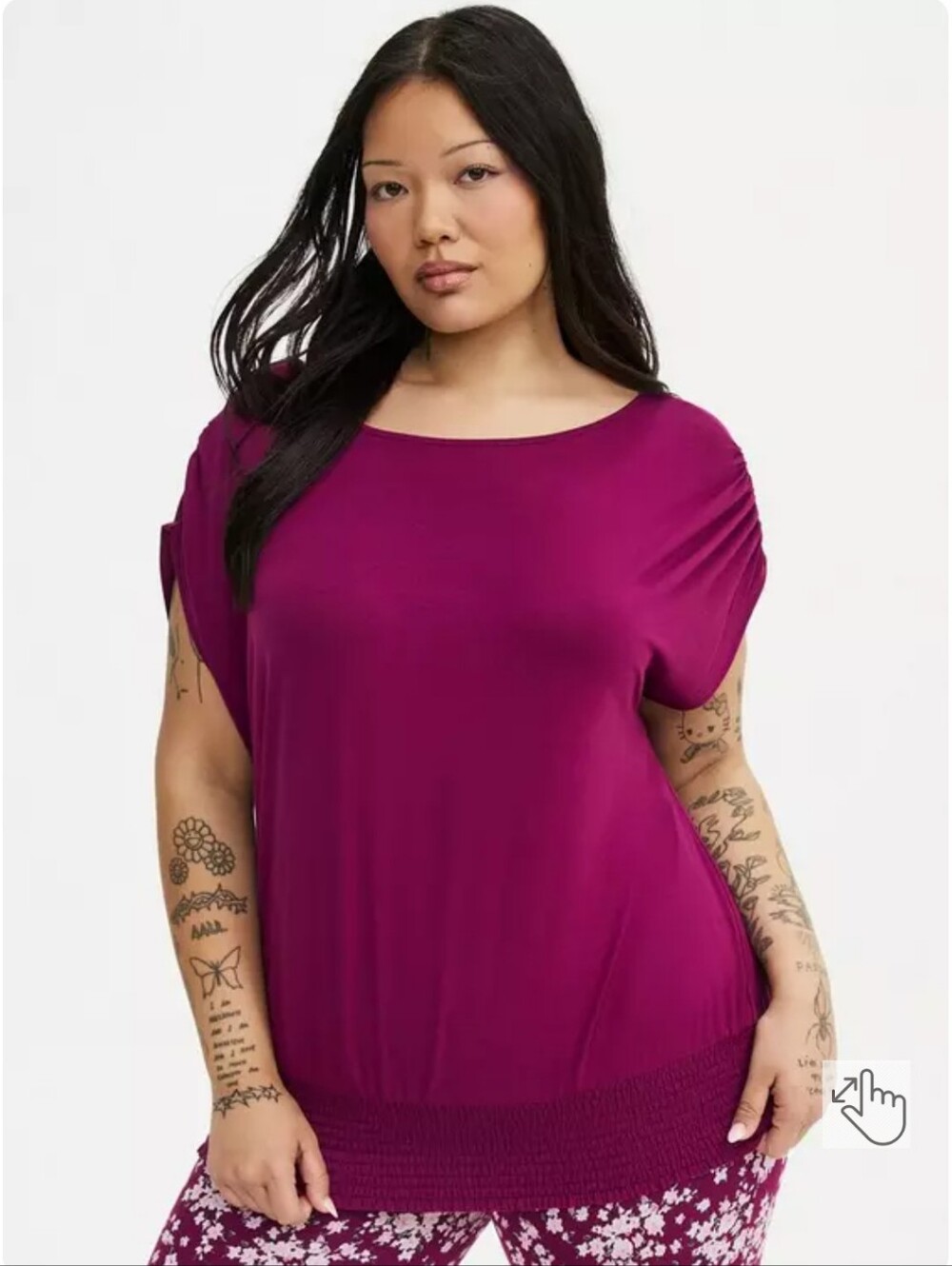 NWT Super Soft Jersey Plum Caspia Banded Dolman Top In Torrid-size 0 (US Sz 12)
